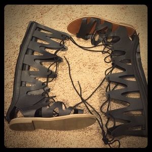 SOLD Black Gladiator Shoes